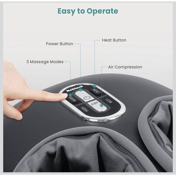 New In Box! Nekteck Shiatsu Foot Massager with Heat, Adjustable Air Compression - Picture 3 of 6